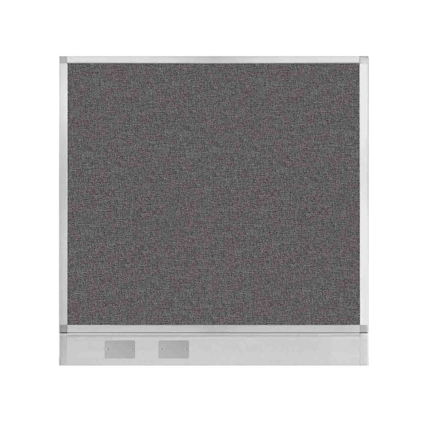 Hush Panel Configurable Cubicle Partition 4' x 4' Charcoal Gray Fabric w/ Cable Channel